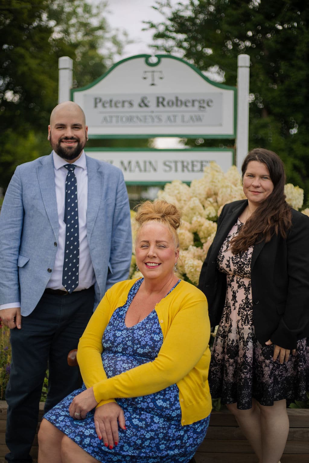 The Peters & Roberge team outside the firm’s Lewiston office